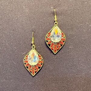 Regal Ember Teardrop Earrings